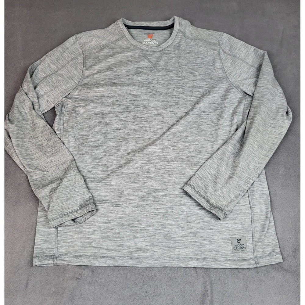 Rugged Element Shirt‎ Mens Small Gray Crew Neck Utility Stretch Durable Work